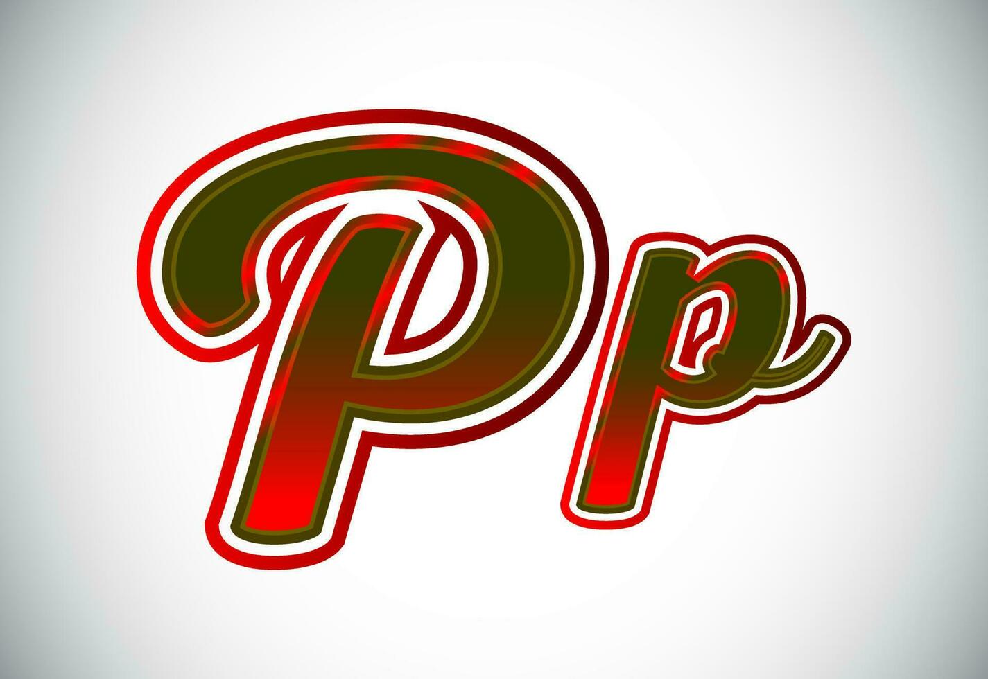 English Upper And Lower Case Letter P. Graphic Alphabet Symbol For Corporate Business Identity vector