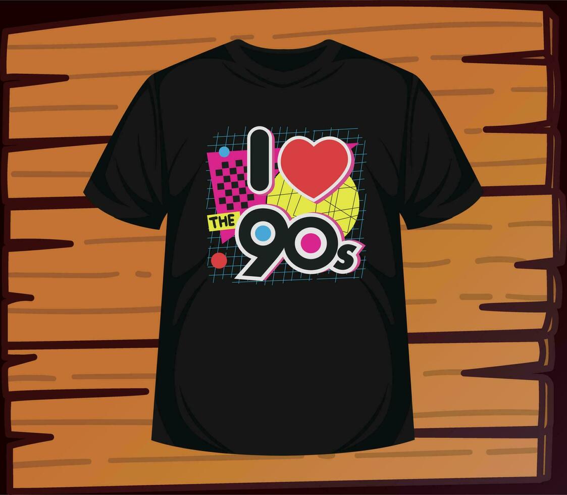 t shirt design concept I Love the 90S vector eps