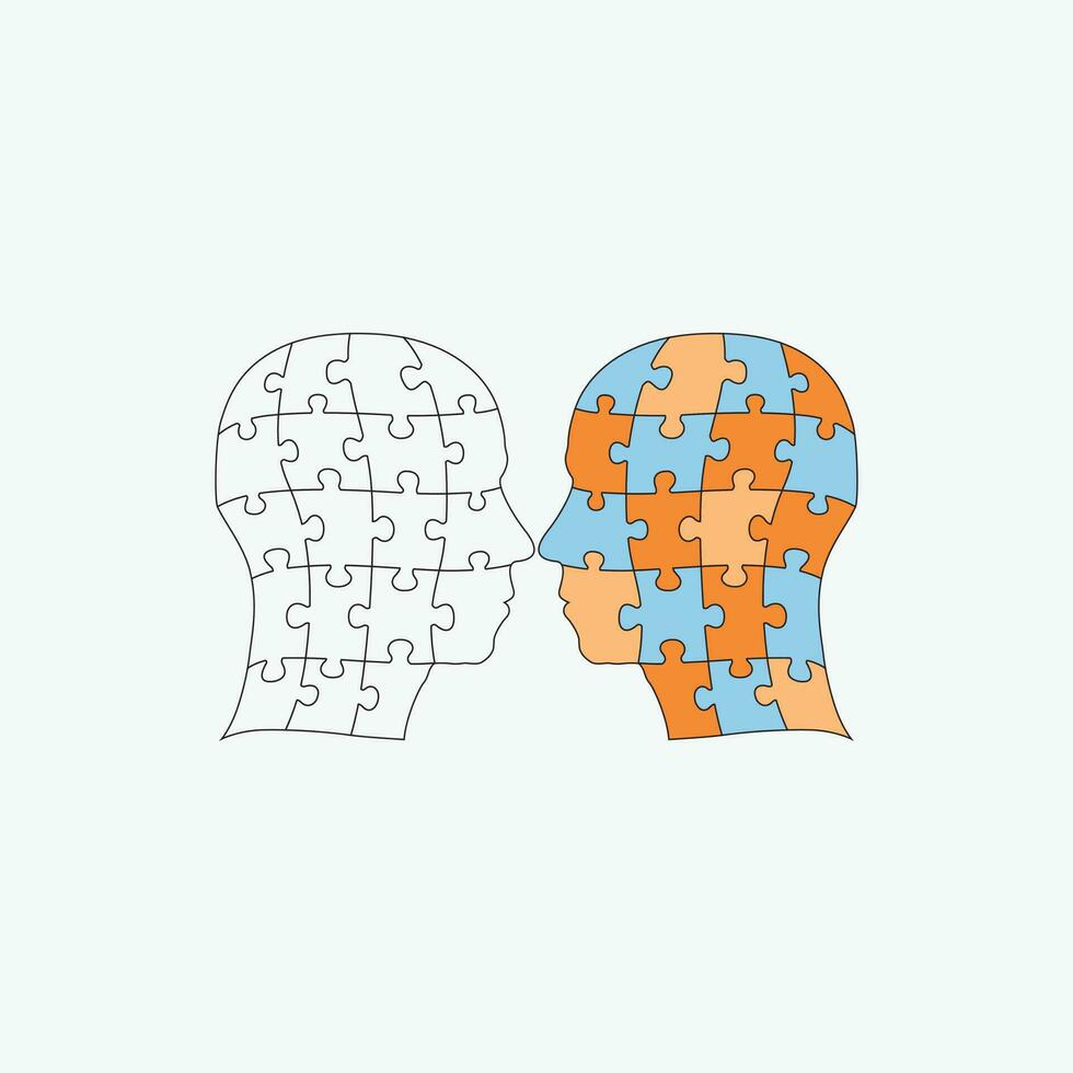 Head Puzzle Single Parts vector eps art