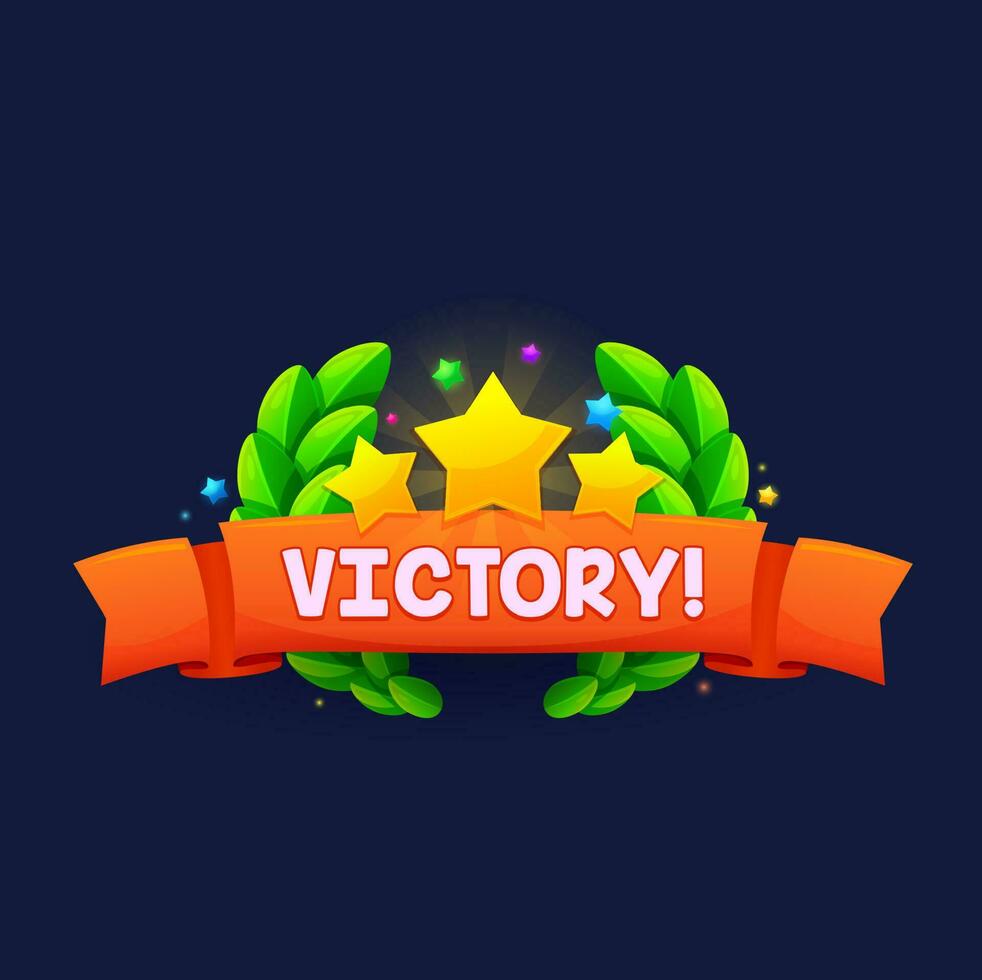 Game victory sign, banner or popup vector window