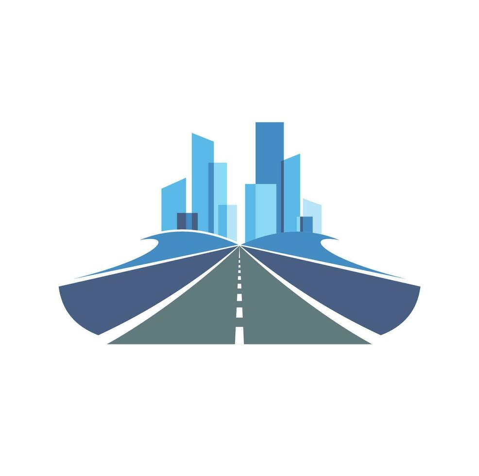 City highway, metropolis speedway or motorway icon vector