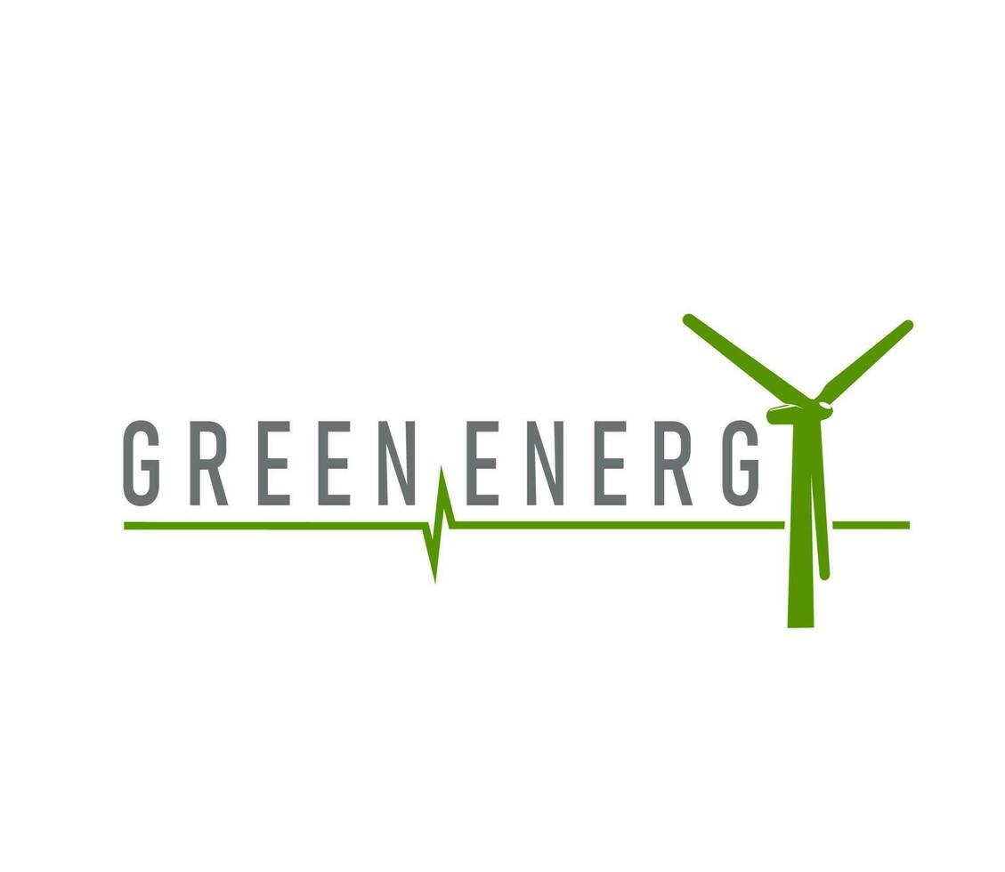 Wind turbine icon, green energy, power windmill vector