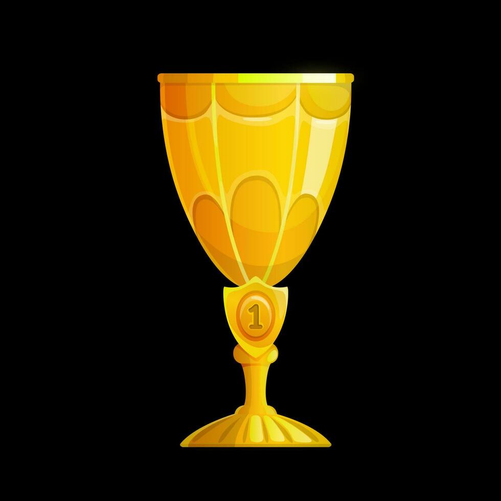 Winner golden cup interface icon, vector trophy