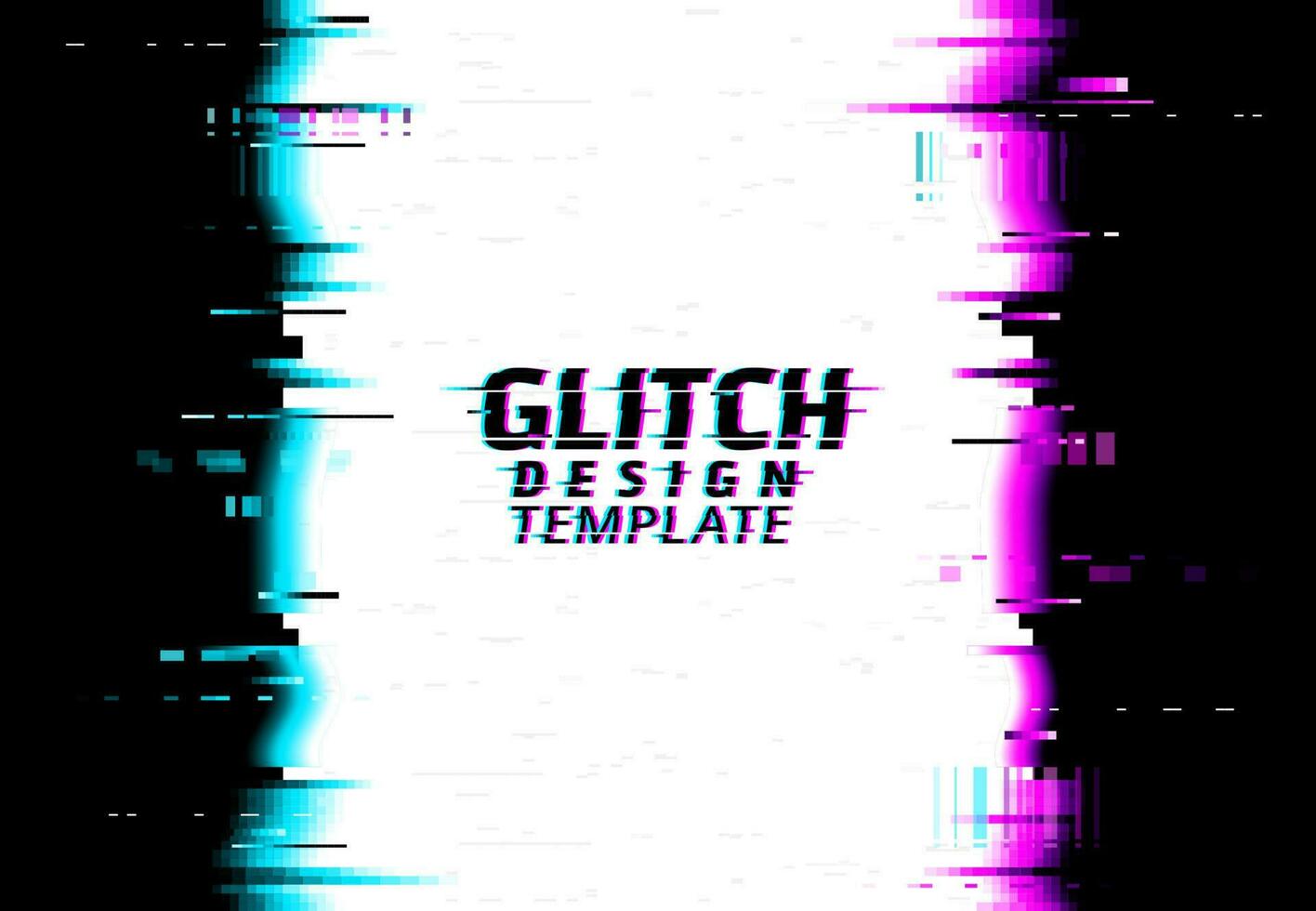 Glitch on screen, video signal error design effect vector