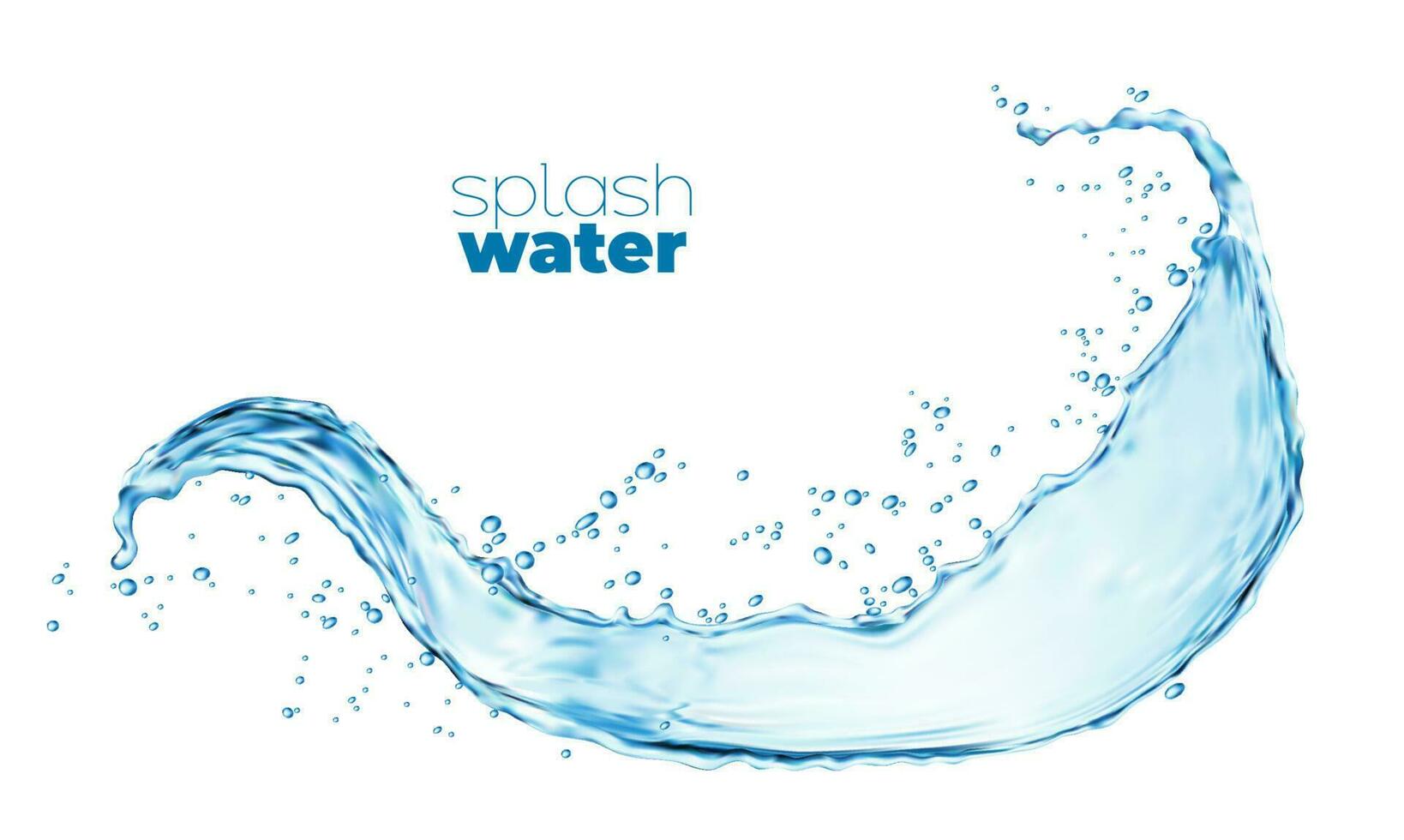 Isolated transparent wide water splash vector