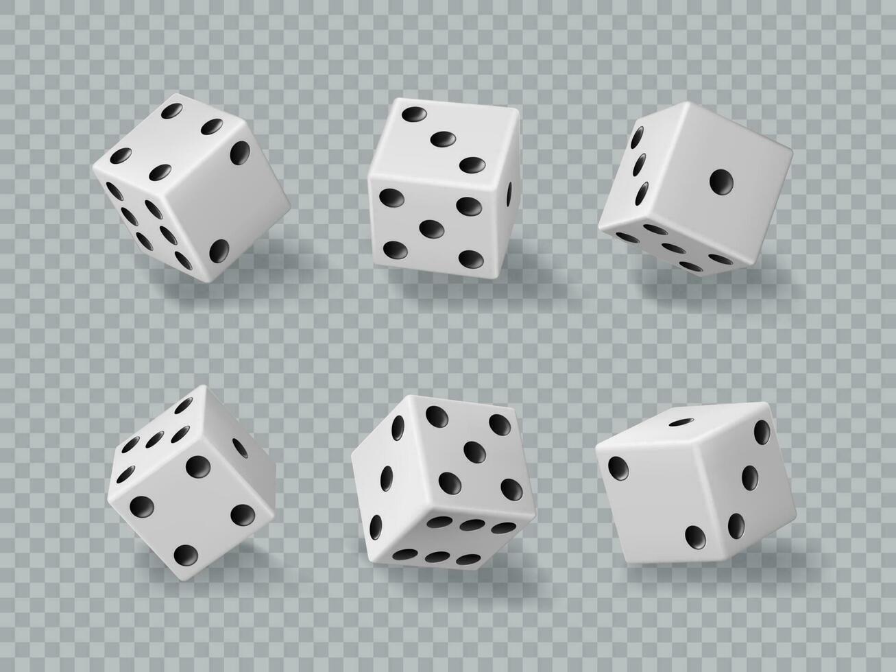 Dice of casino, realistic gamble game cubes, 3D vector