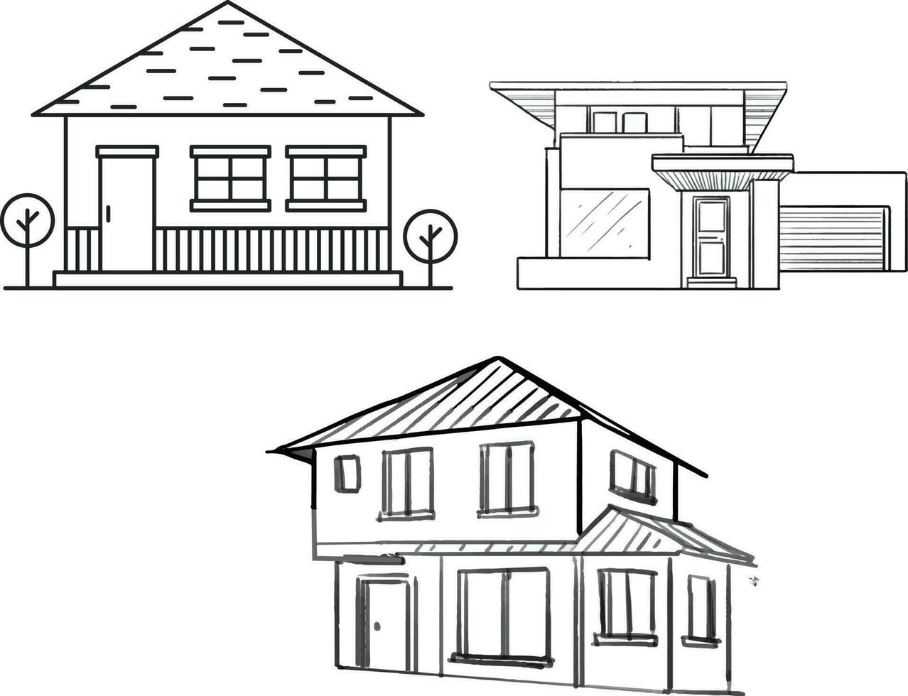 hand drawn house vector