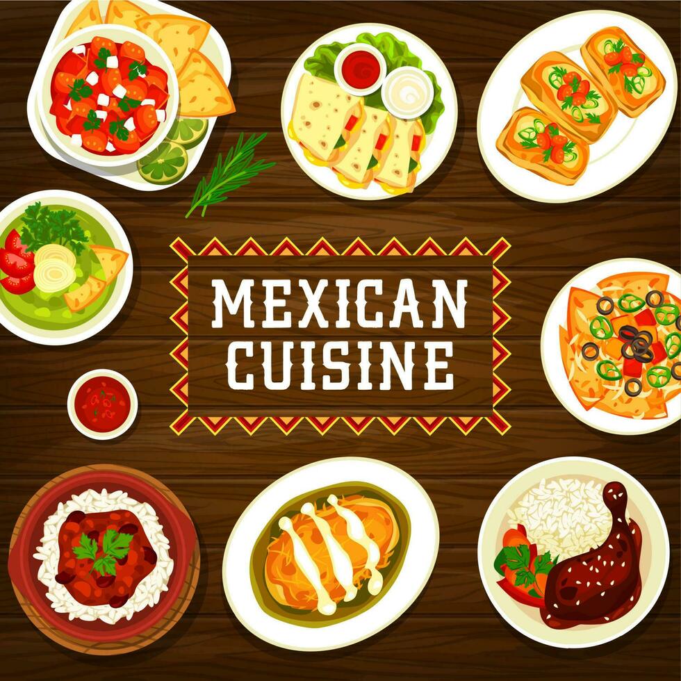 Mexican cuisine restaurant meals vector banner