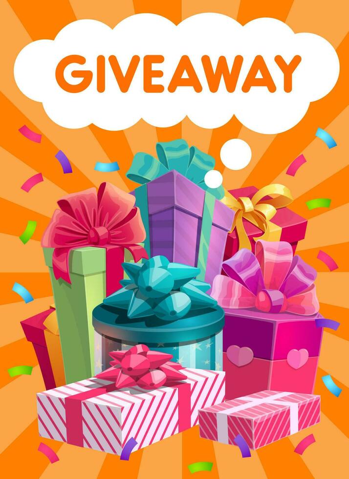 Giveaway gifts vector promo, social advertising