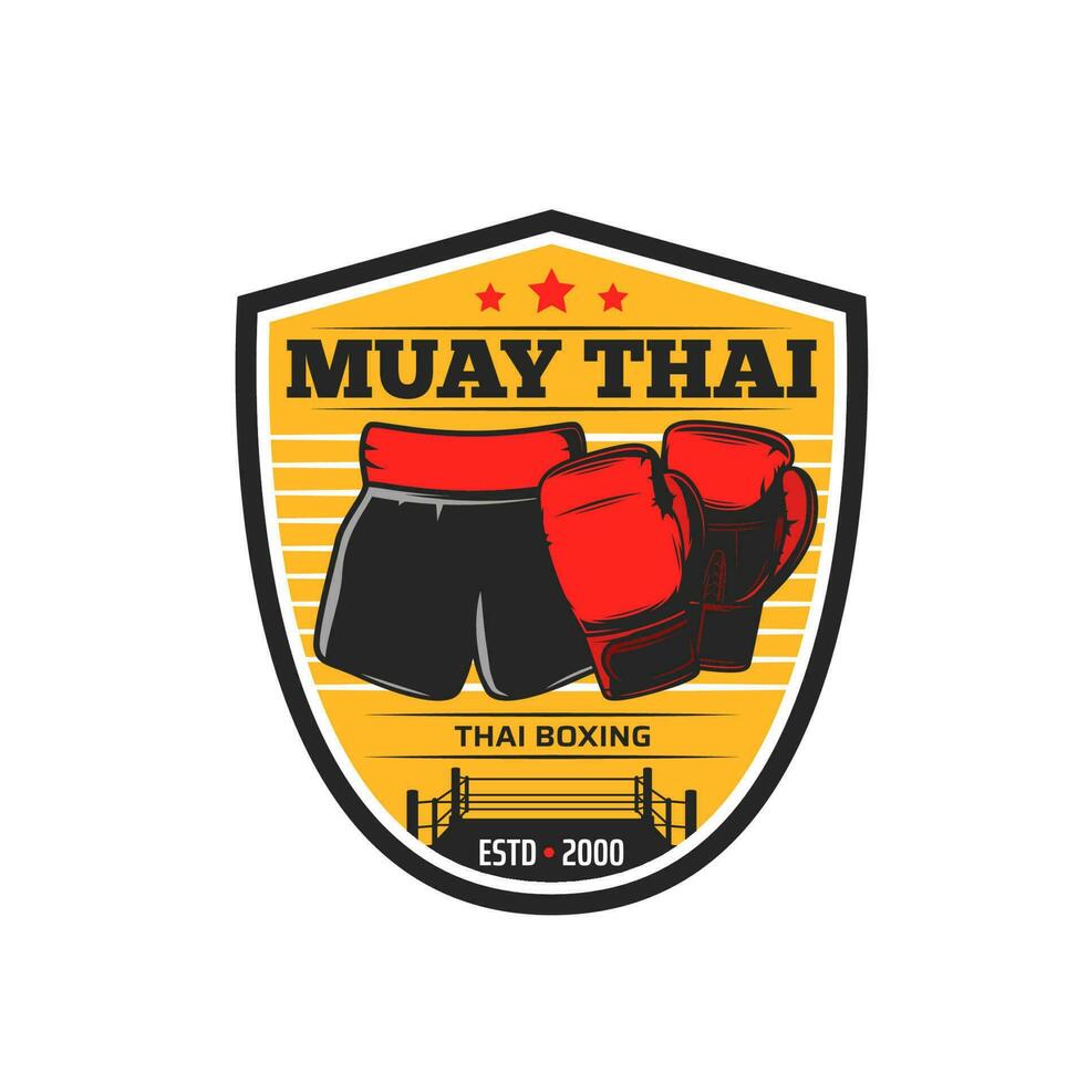 muay tailandés icono, marcial letras y combate deporte vector