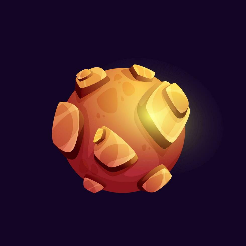 Galaxy space planet with volcano and mountains vector