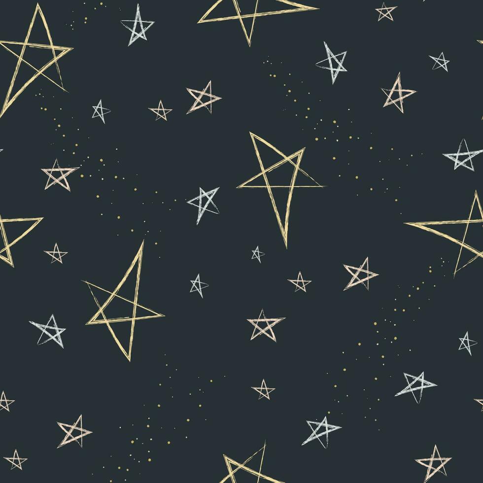 Gold stars on a dark background vector