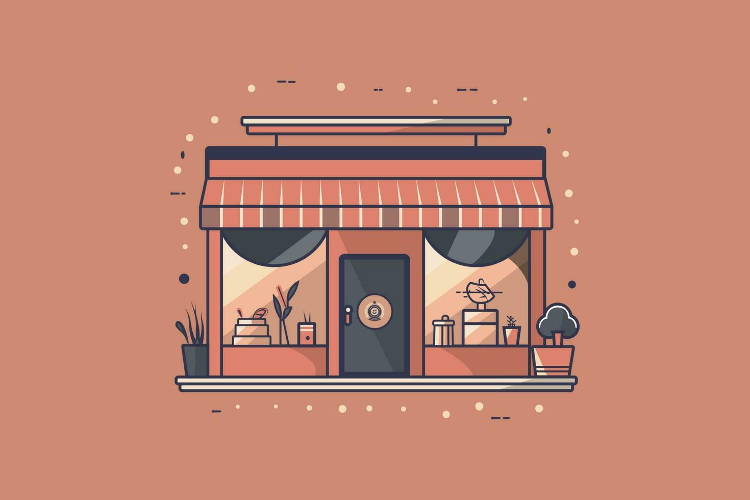 Cofe Shop vector art with circular vintage logo isolated, restaurant vector, shop. market place , store shop vector flat design with glasses, shadows and highlights, Vector Eps file