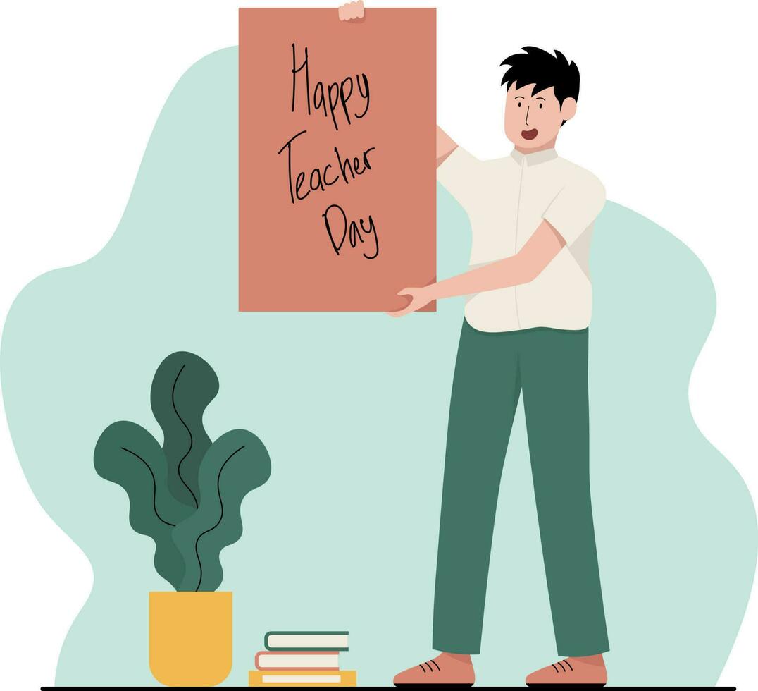 Making Poster Teacher Day illustration vector