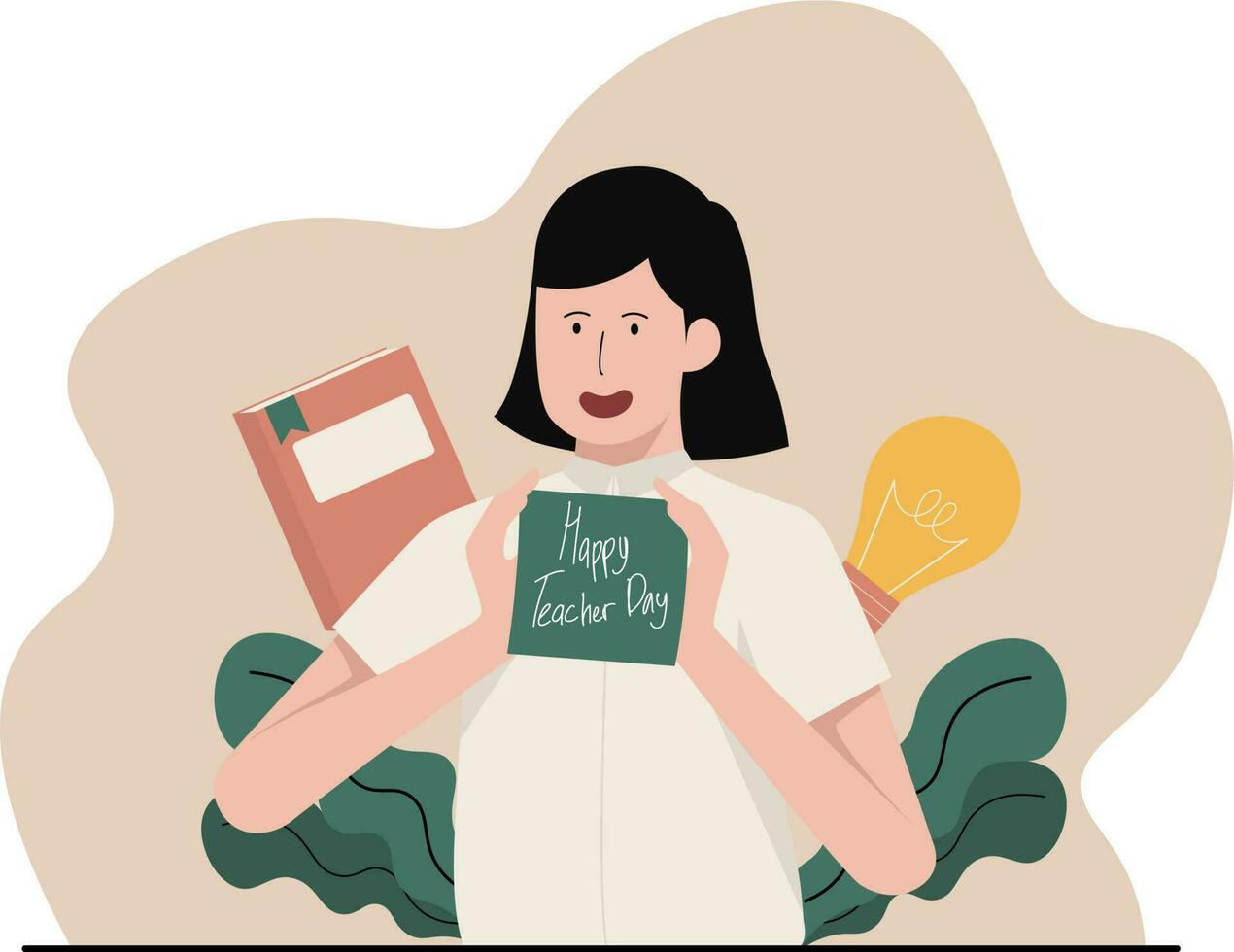 Make a Greeting Card Teacher Day illustration vector