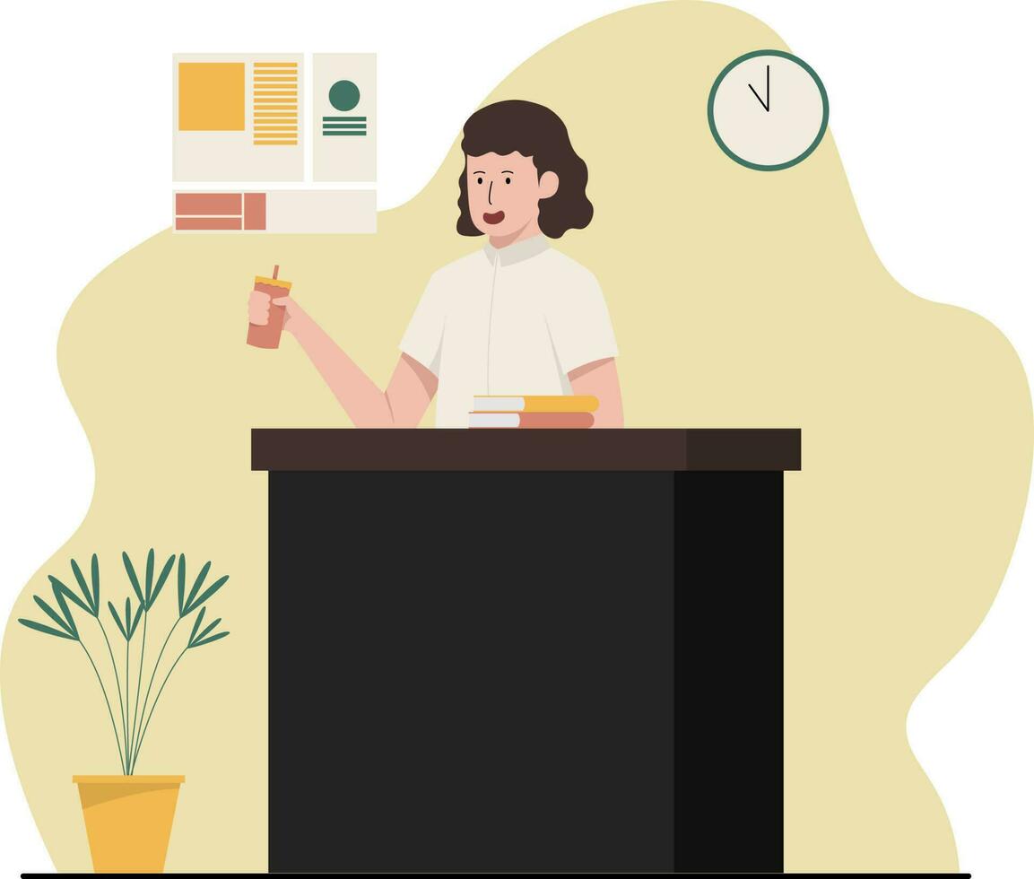 Break in class, Teacher Day illustration vector