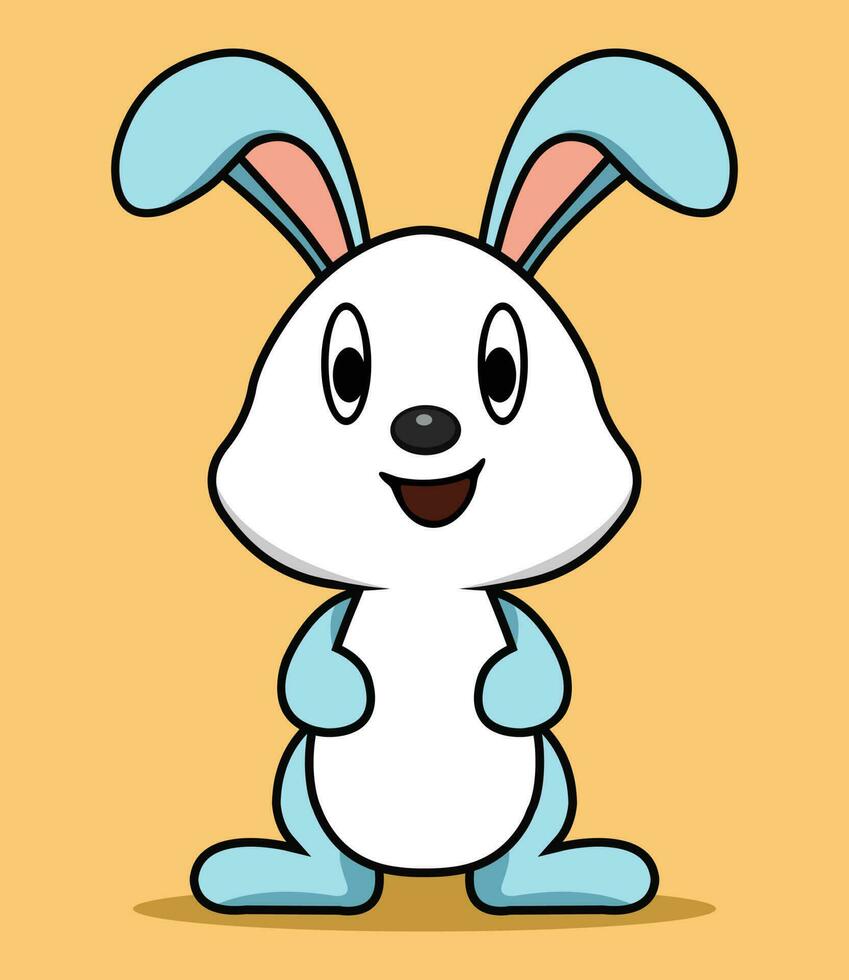 Cute cartoon rabbit, bunny, cute animal vector