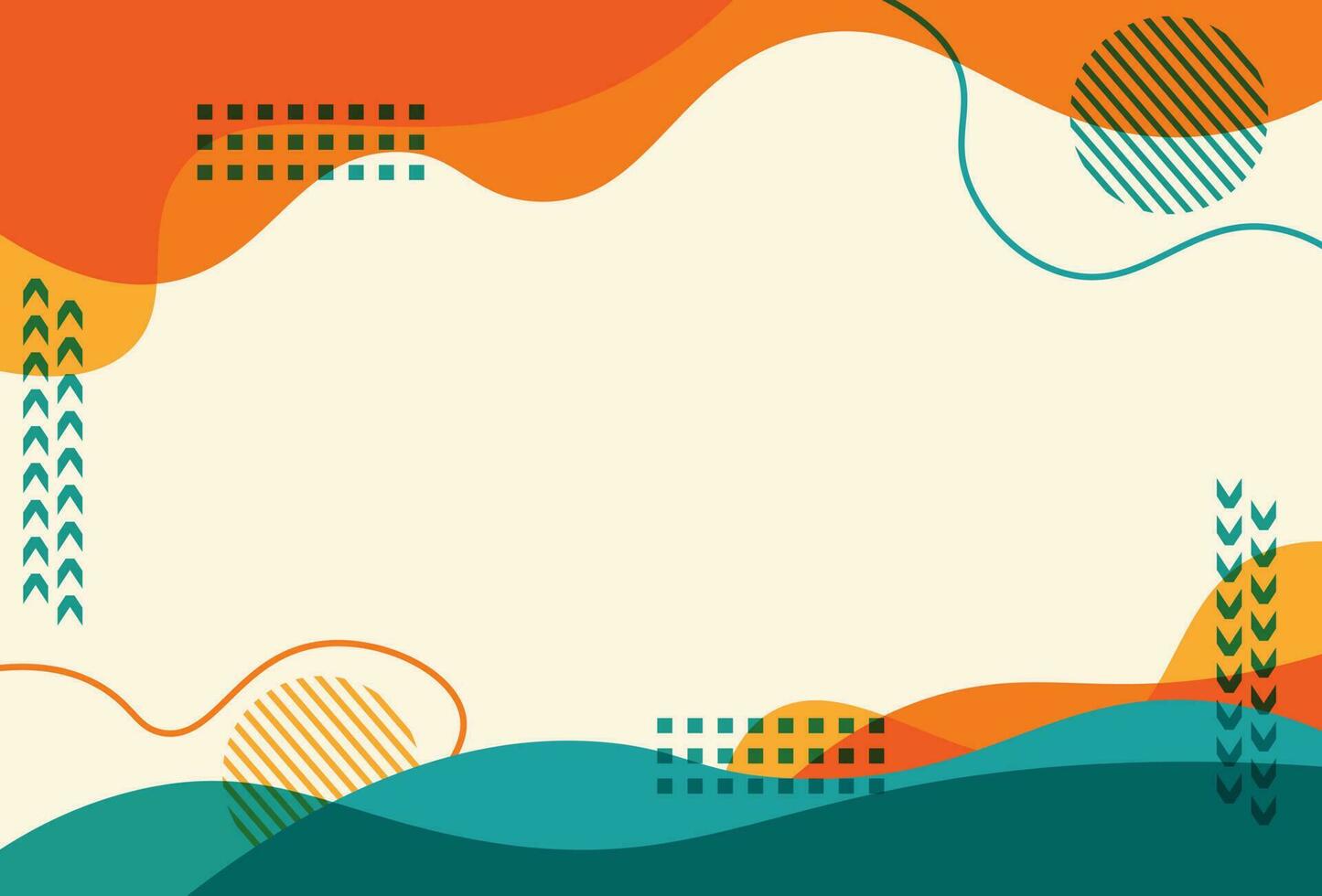 Abstract Organic Orange and Blue Vector Background