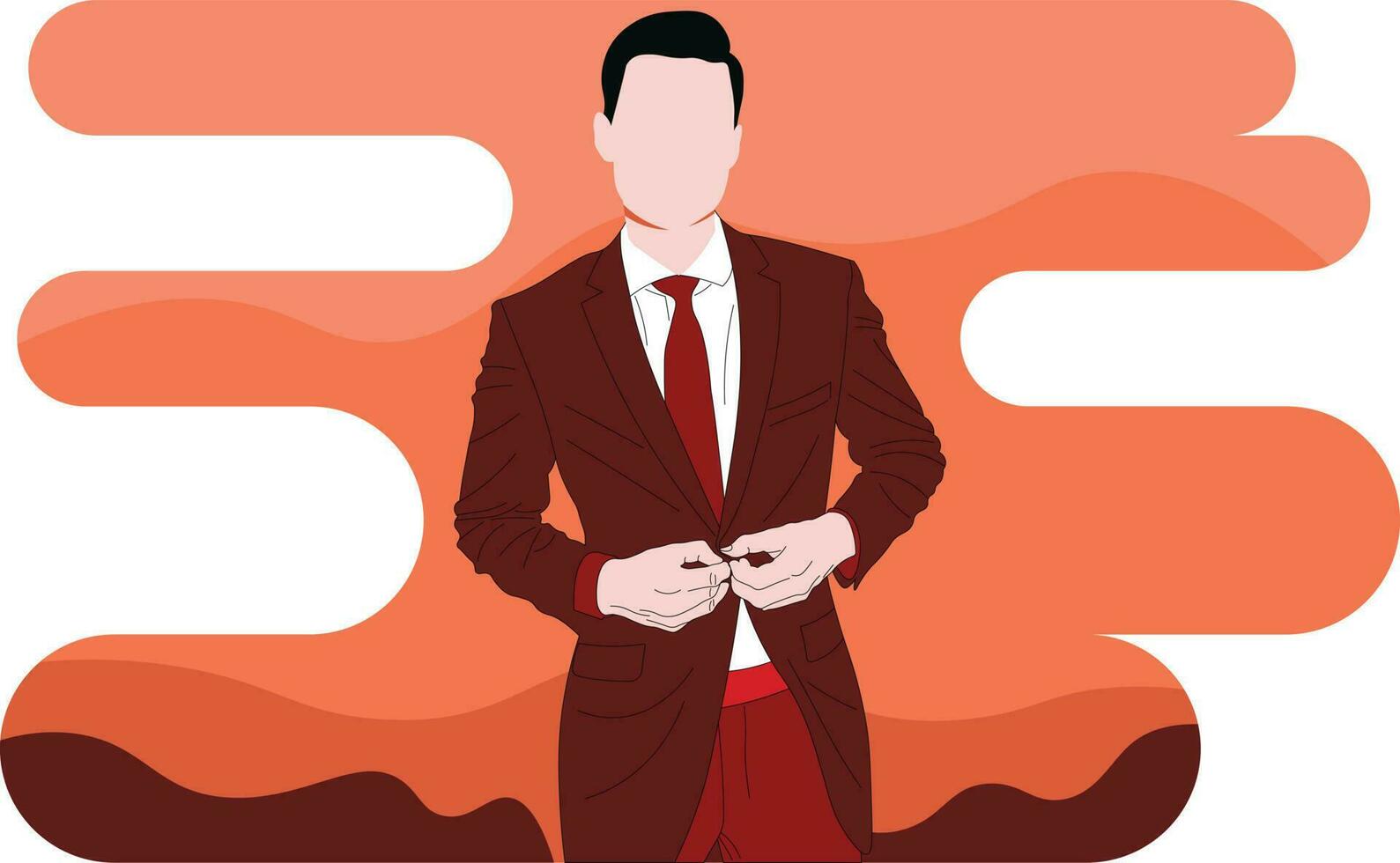 Formal Suit Men Flat Character vector