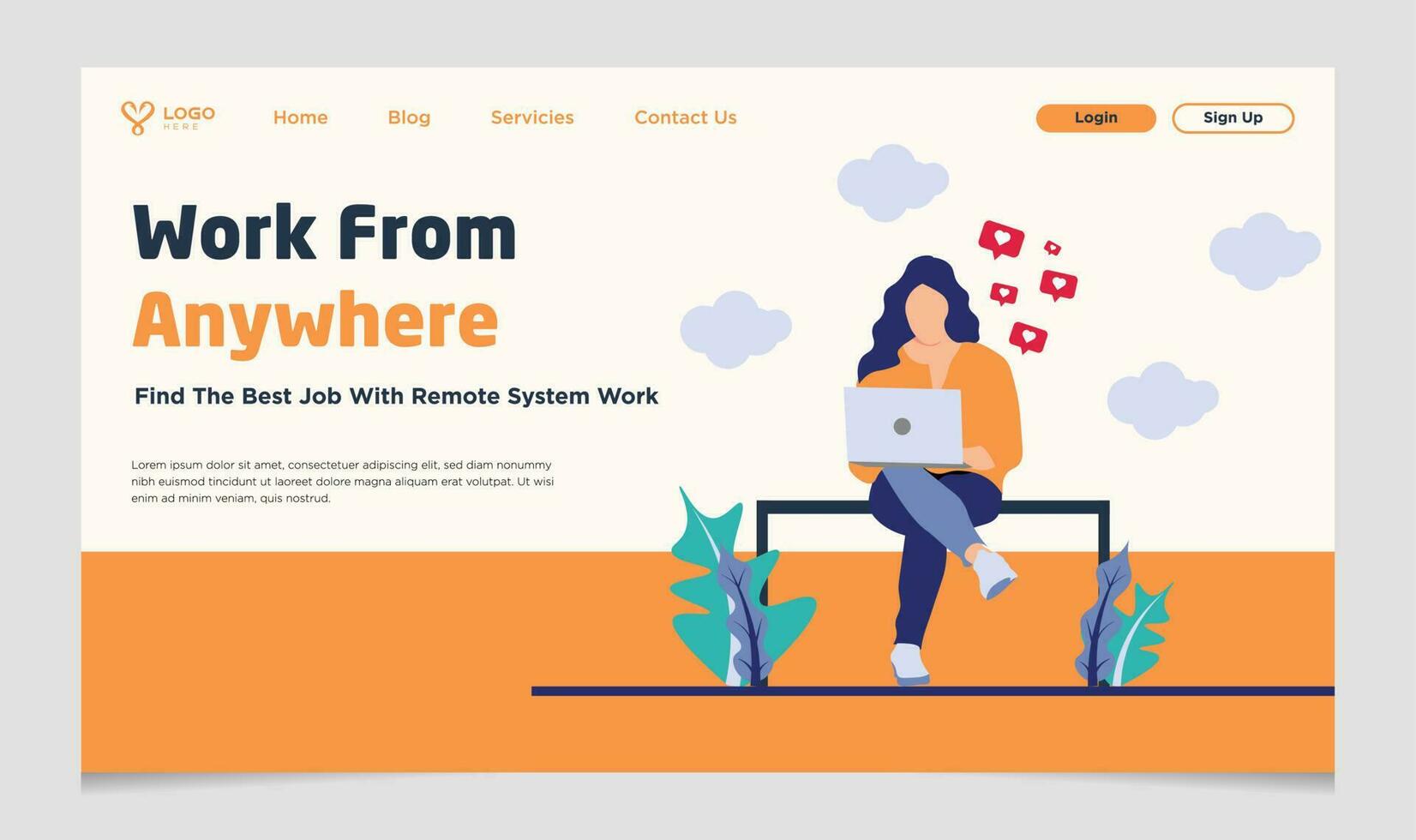 Work From Anywhere Landing Page vector