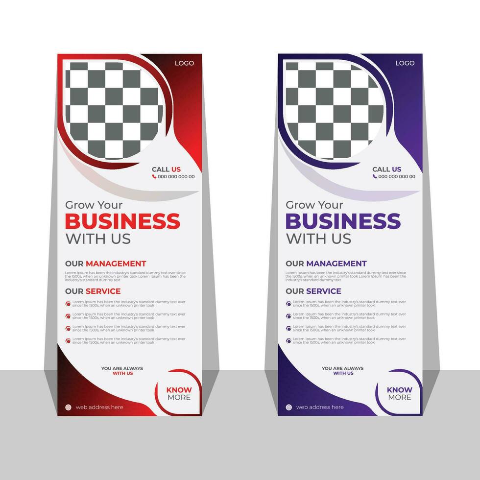 Corporate Business Roll up Banner Design, Multipurpose Roll Up Banner Standee Design, Vector Banner Template, Corporate Identity Print Template