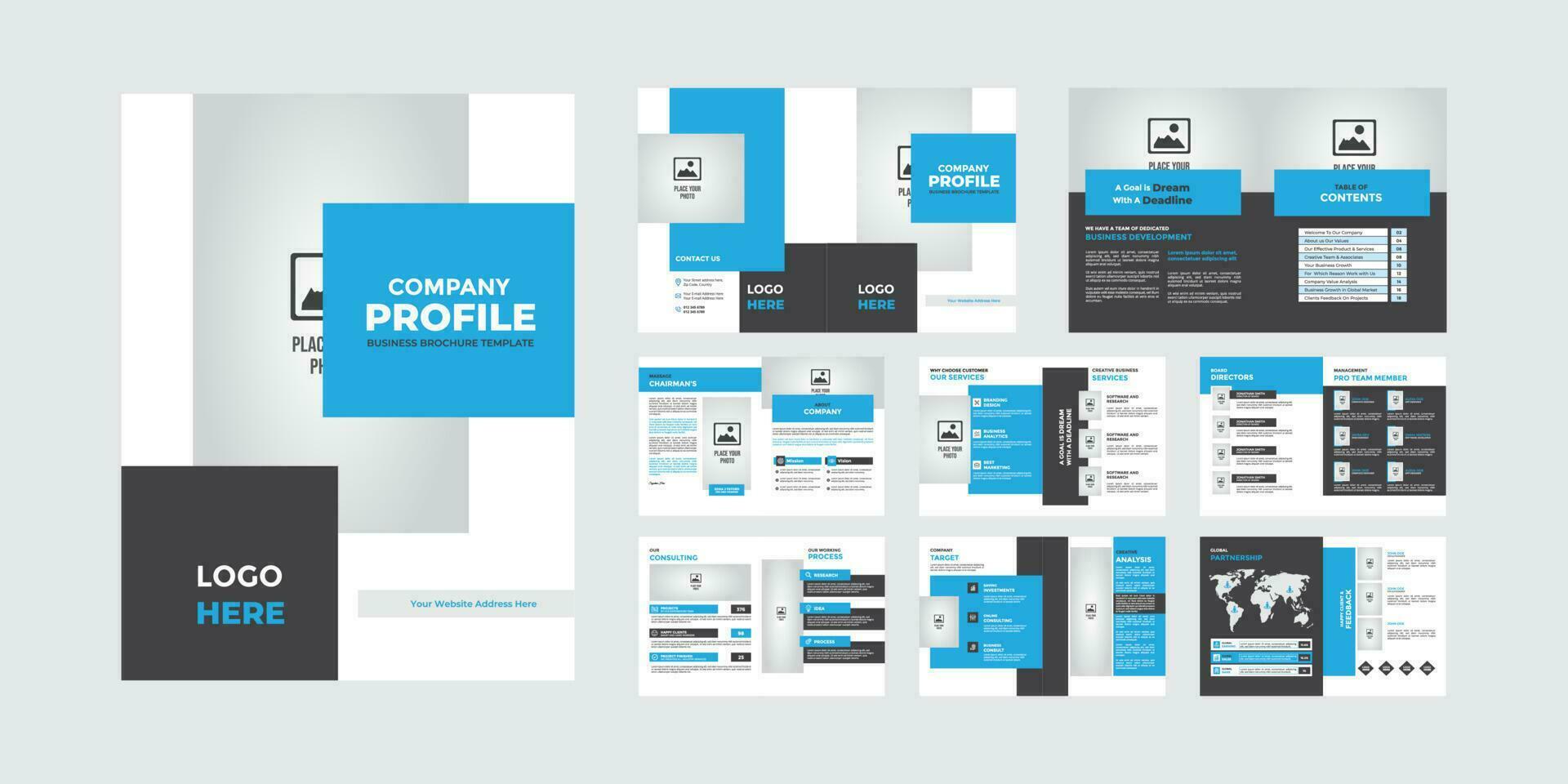 Professional and creative multipurpose business brochure minimalist design print template vector