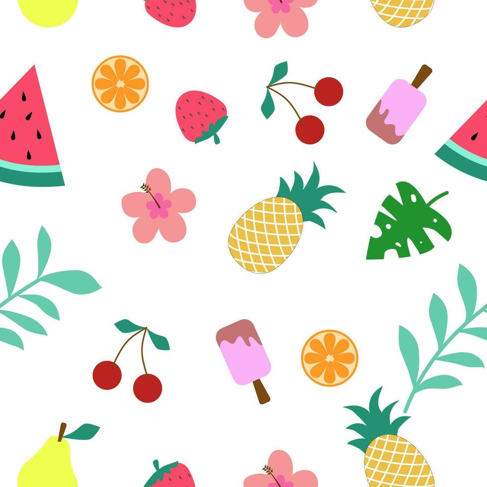 many kinds of fruit for freshness seamless pattern vector