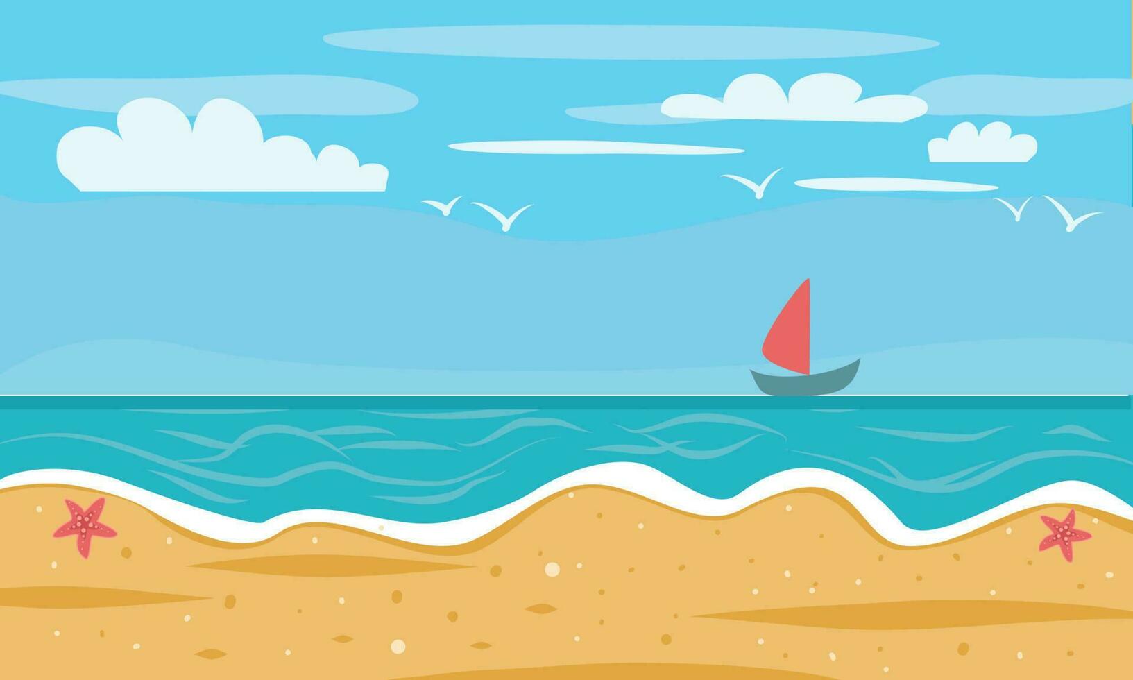 summer background beach and sky vector