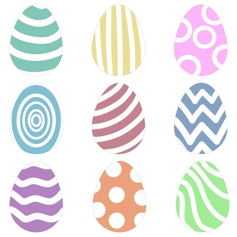 colorful easter eggs vector