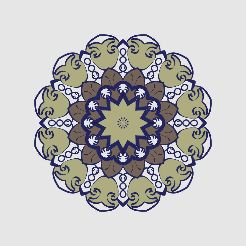ornamental round ornament design vector