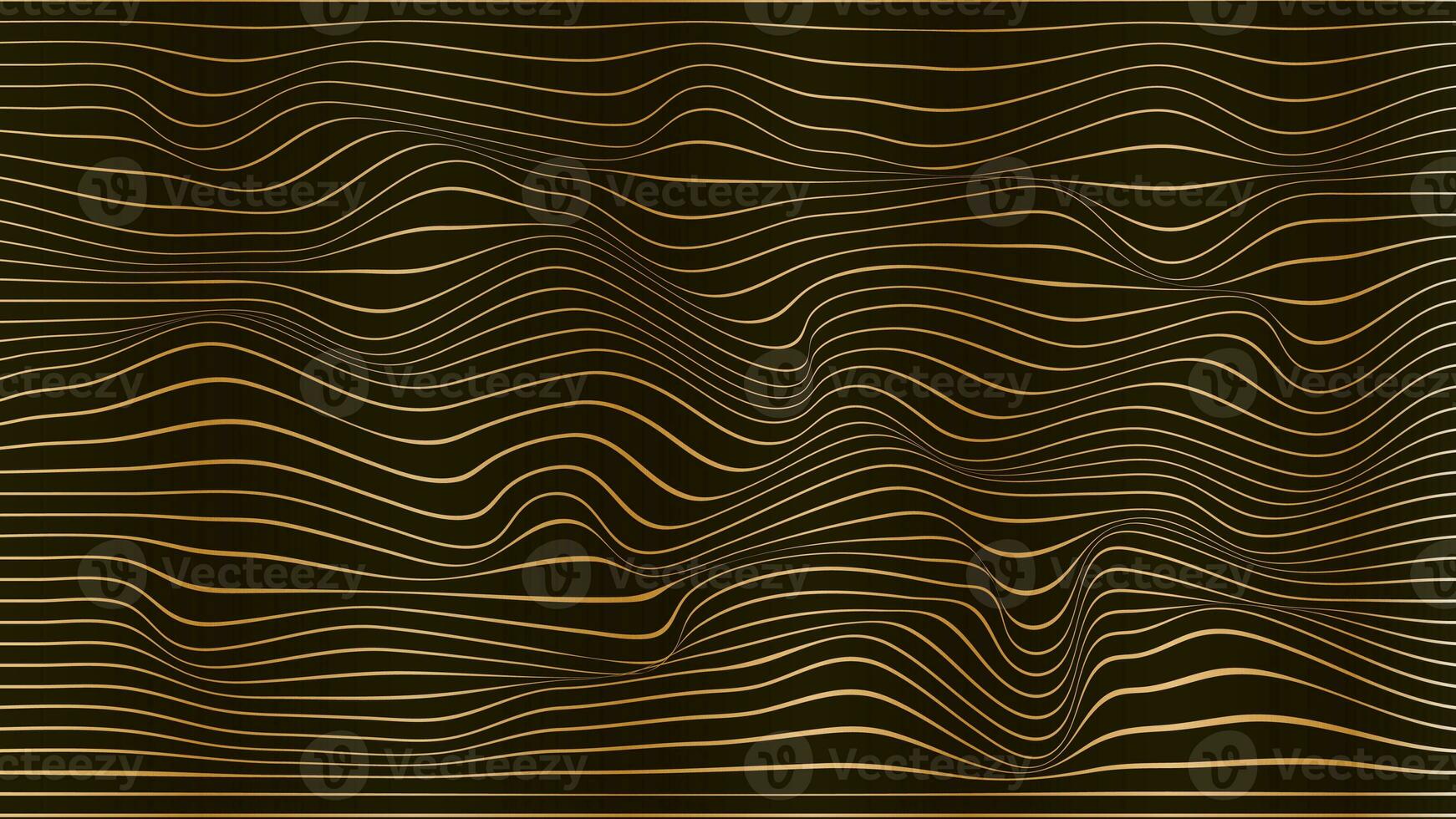 Wavy gold stripes abstract screen. photo