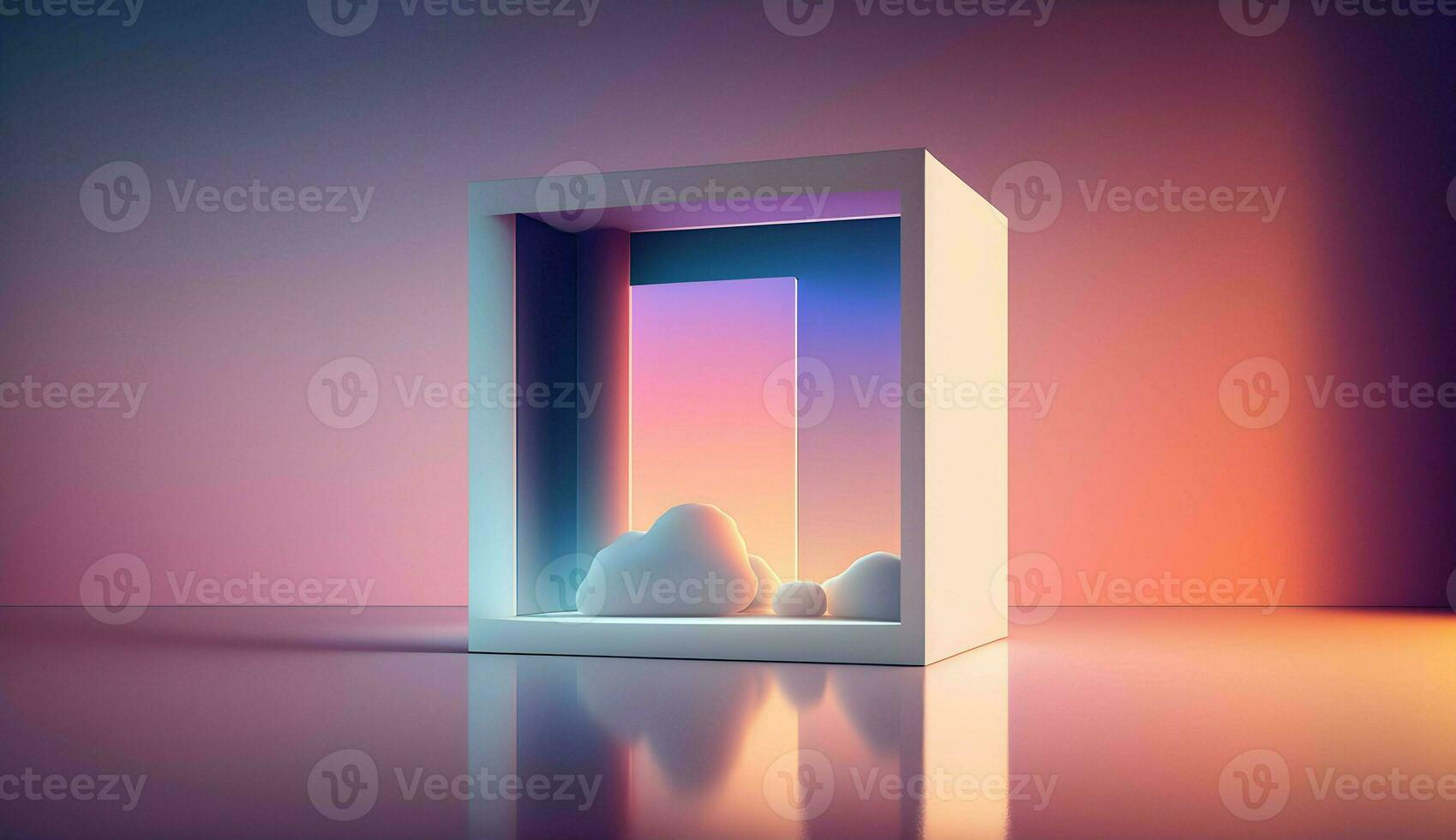 Ethereal 3D Rendered Scene Background photo