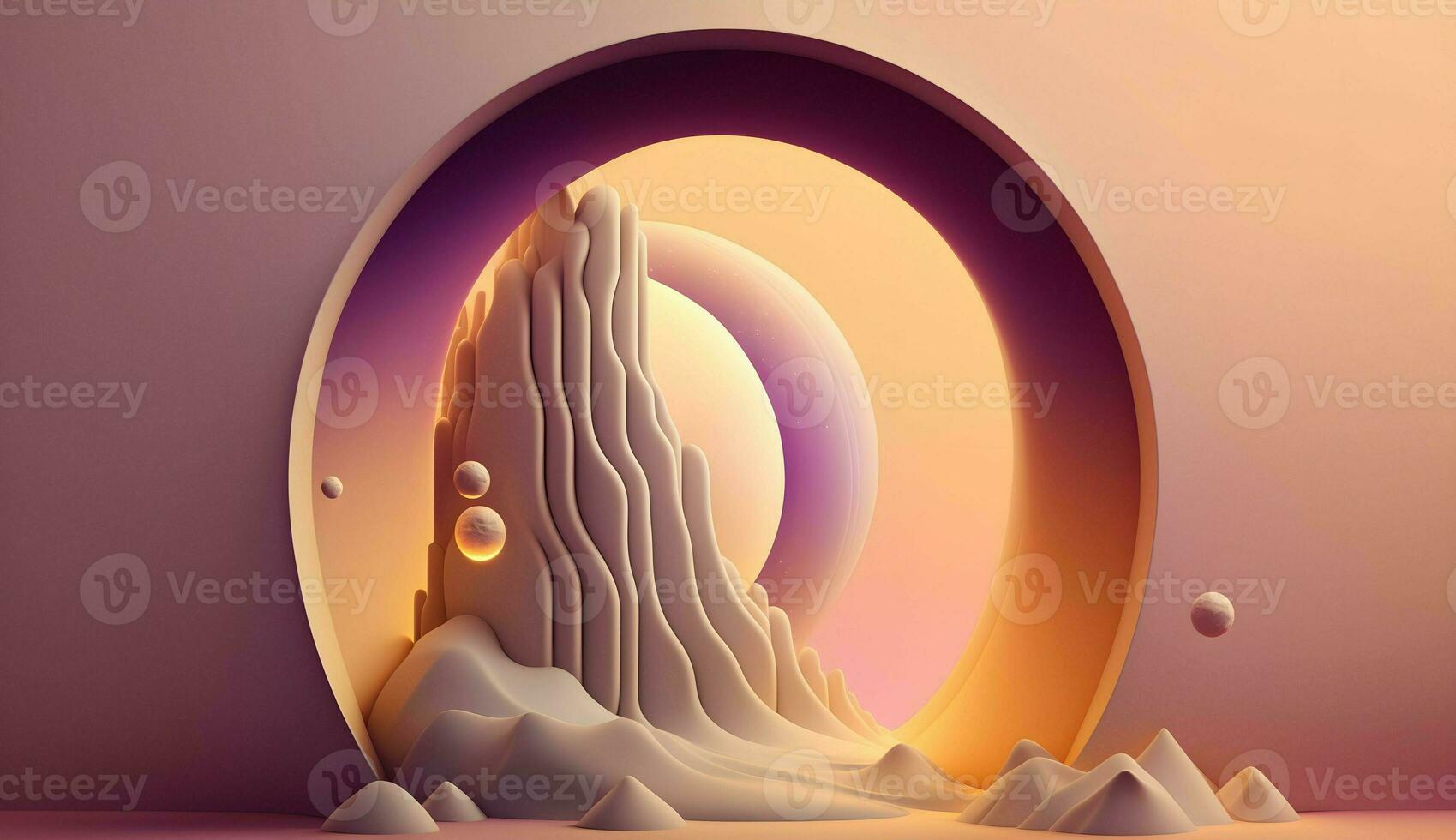 Ethereal 3D Rendered Scene Background photo