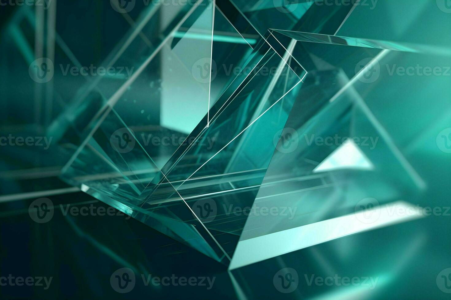 3D Render of teal Abstract Ethereal Glass Shards Background photo