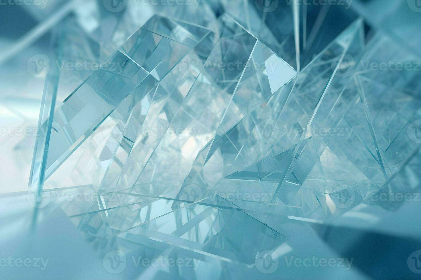 3D Render of blue Abstract Ethereal Glass Shards Background photo
