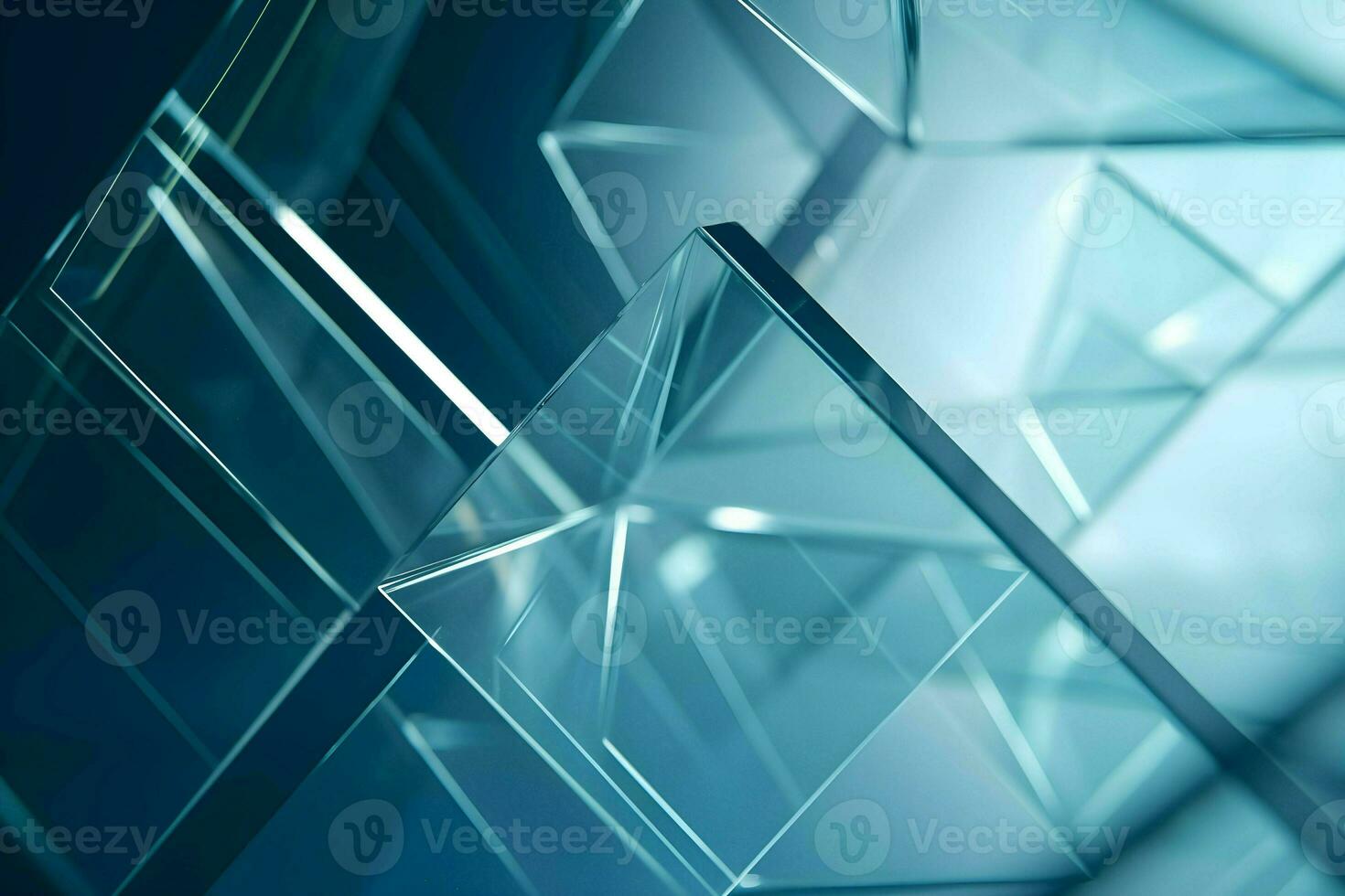 3D Render of blue Abstract Ethereal Glass Shards Background photo