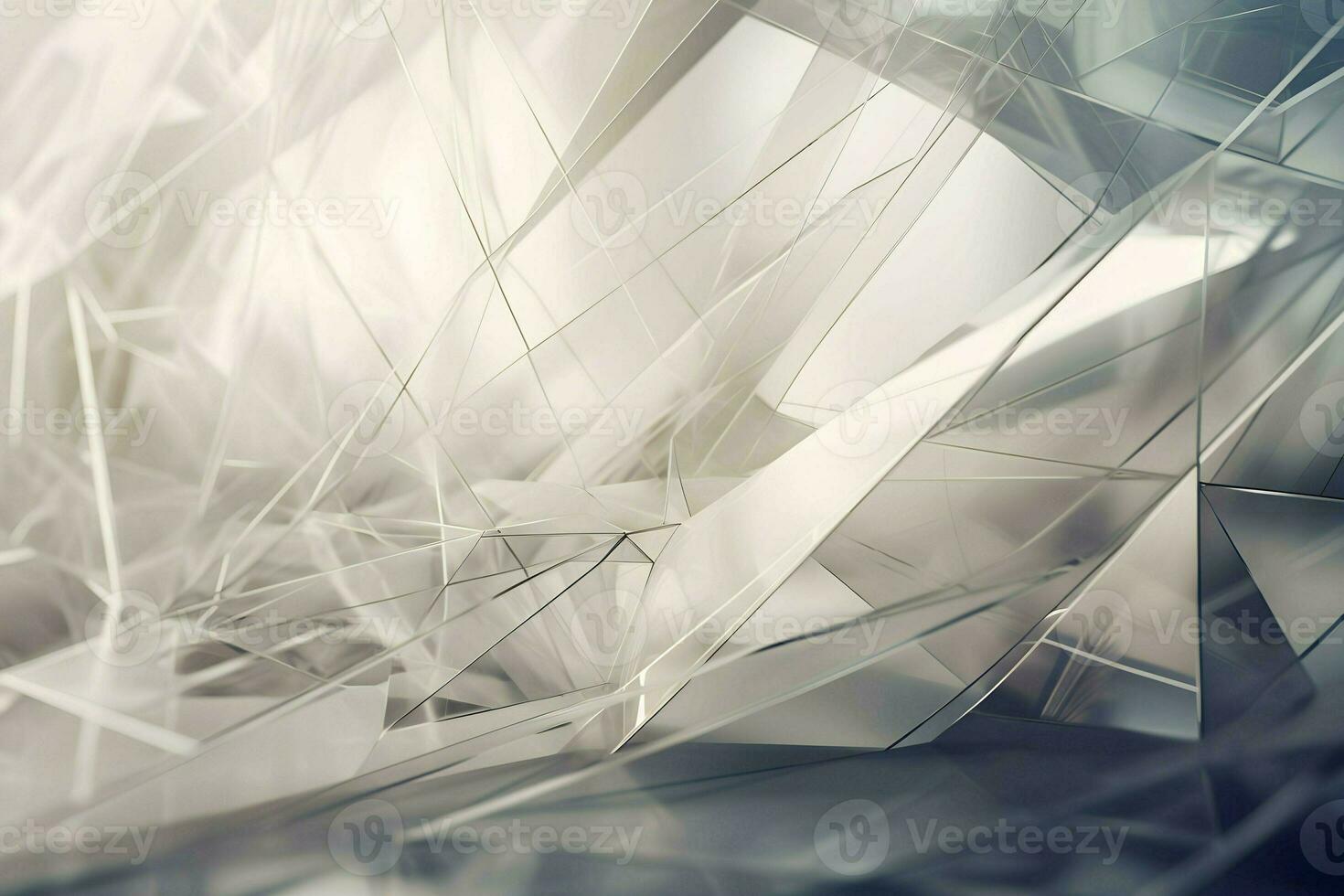 3D Render of white Abstract Ethereal Glass Shards Background photo