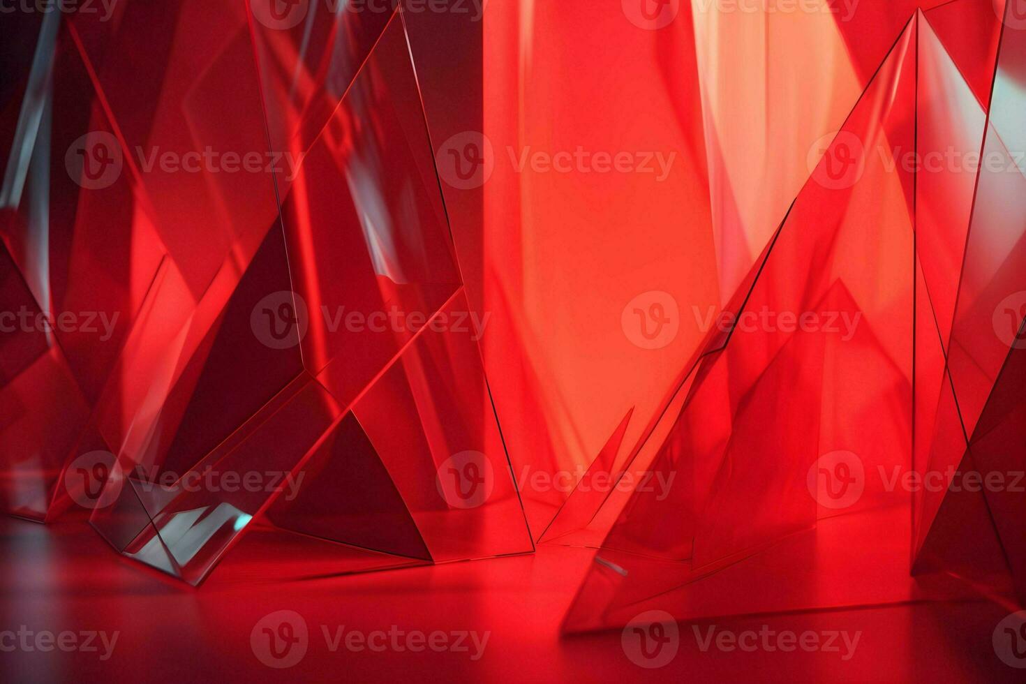 3D Render of red Abstract Ethereal Glass Shards Background photo