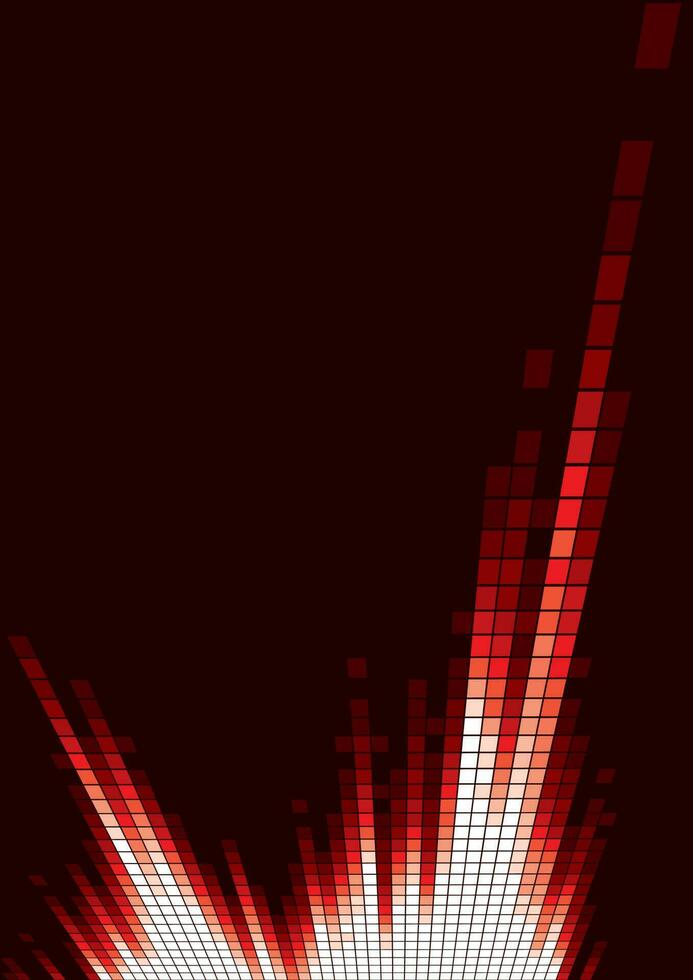 Red digital music analyzer on black background vector