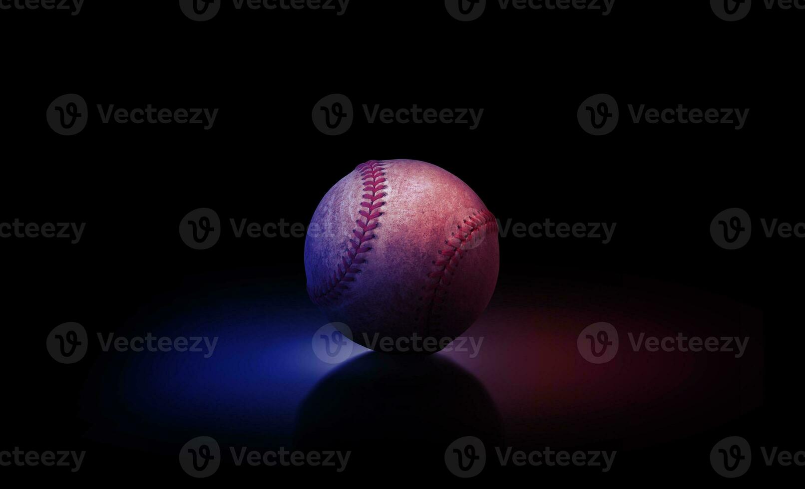 baseball ball. Blue neon Banner Art concept photo