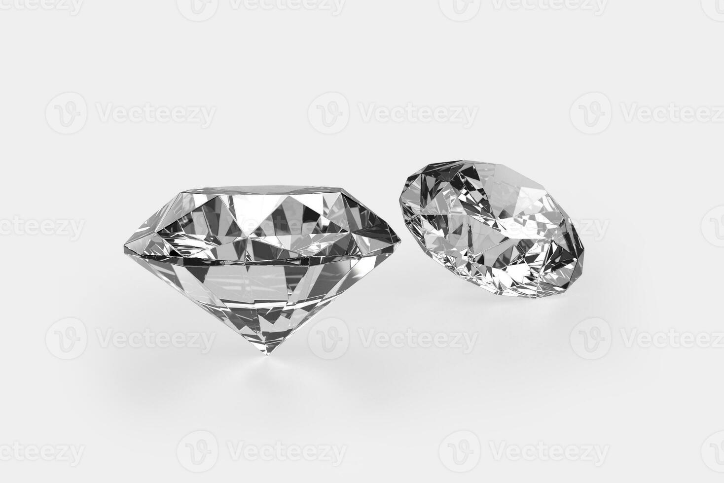 Dazzling diamond on white background photo