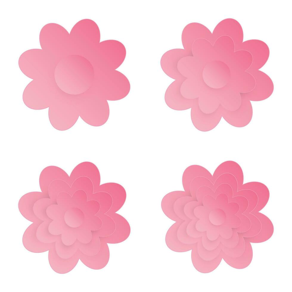 Flower, Element of floral paper cut. Paper cut of flower shape. Icon of valentine day, gift, ornament, love and spring symbol. Illustration of floral. vector