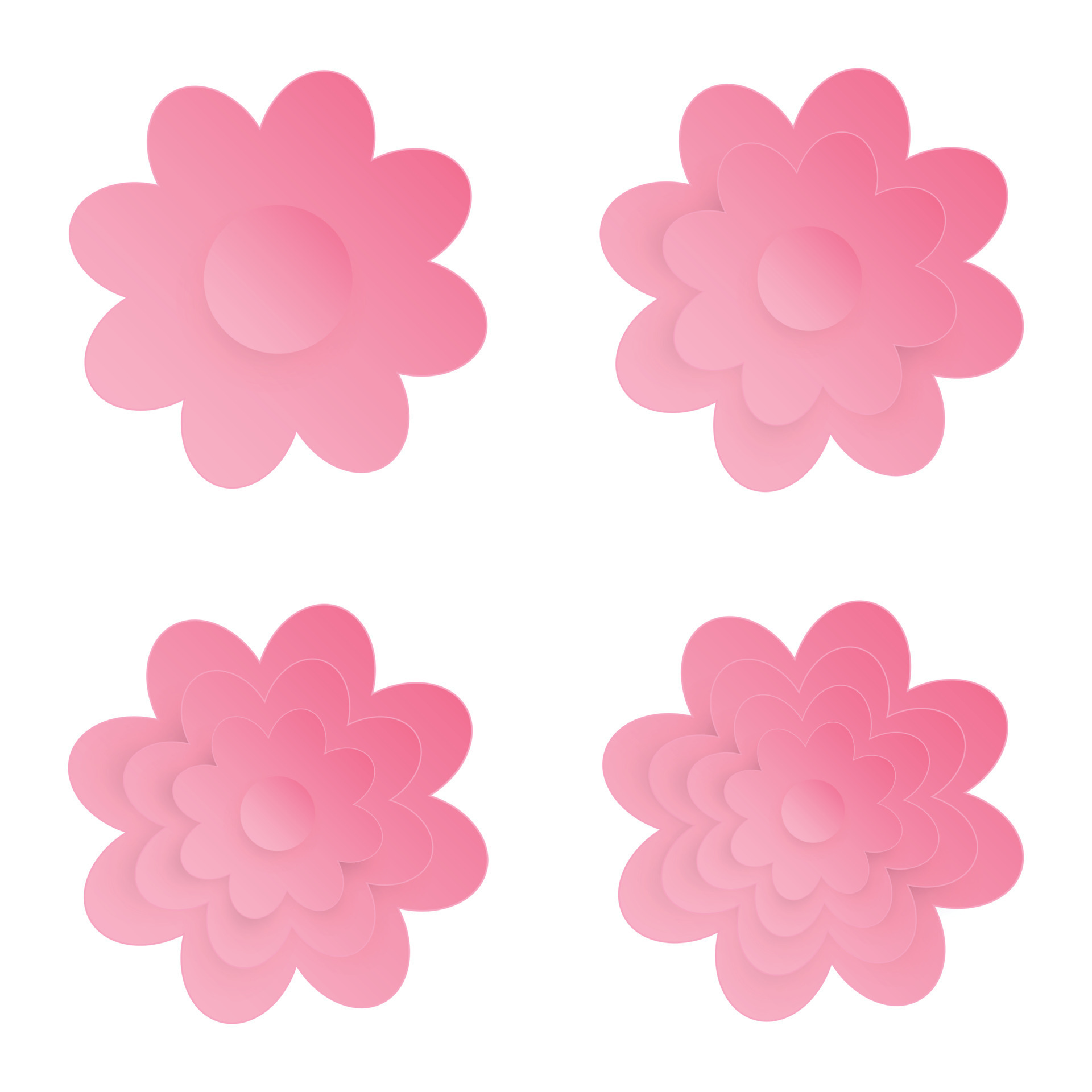 Flower, Element of floral paper cut. Paper cut of flower shape. Icon of