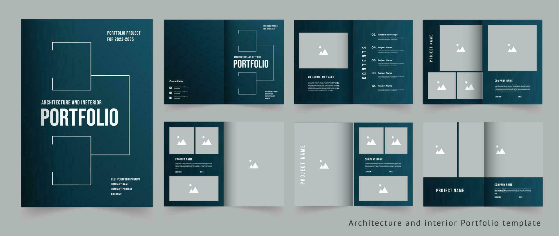 Architecture and interior portfolio design template vector