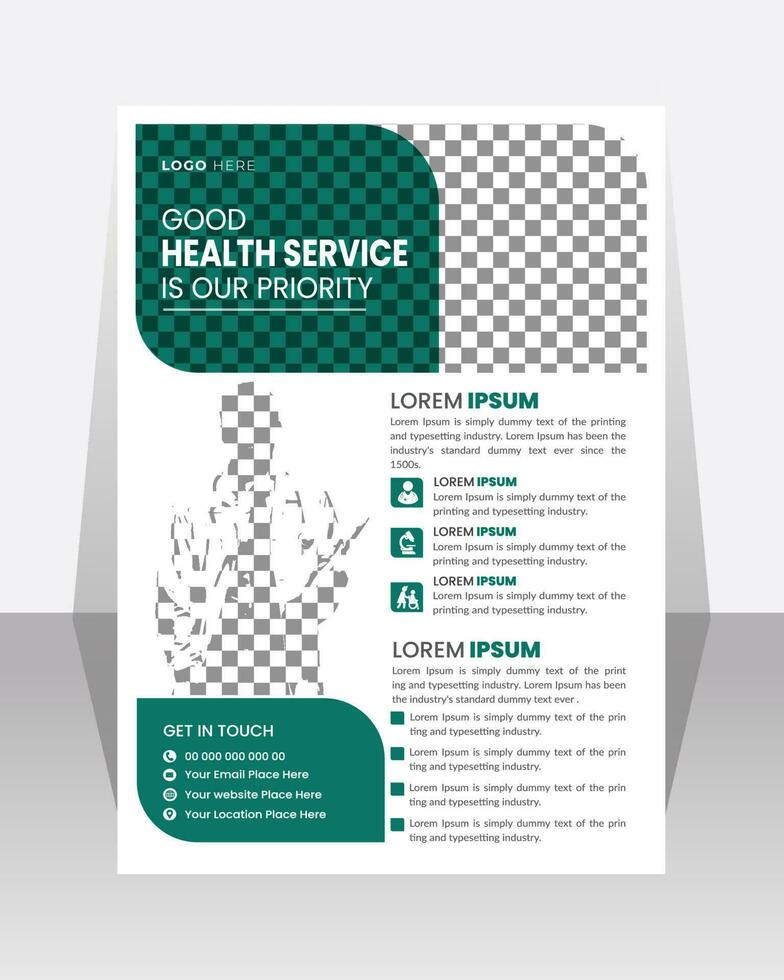 Modern Medical Flyer Template Design. Healthcare business flyer Template, Medical and  healthcare modern flyer template. health doctor flyer design. Pro Vector