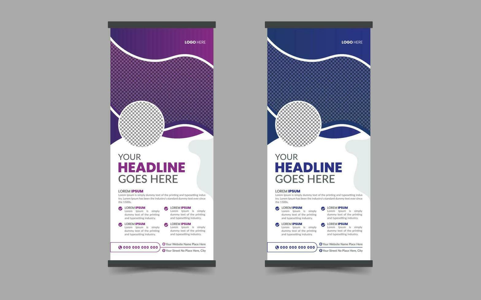 Business Roll Up. Standee Design. Banner Template. Presentation and Brochure. Abstract and Geometric Vector, Flyer, Leaflet. vector