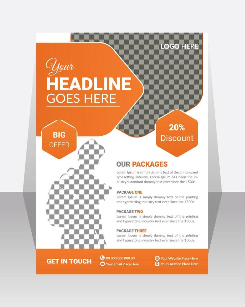 Travel Flyer Template in A4 Size, Flyer design for Tour and Travel vector