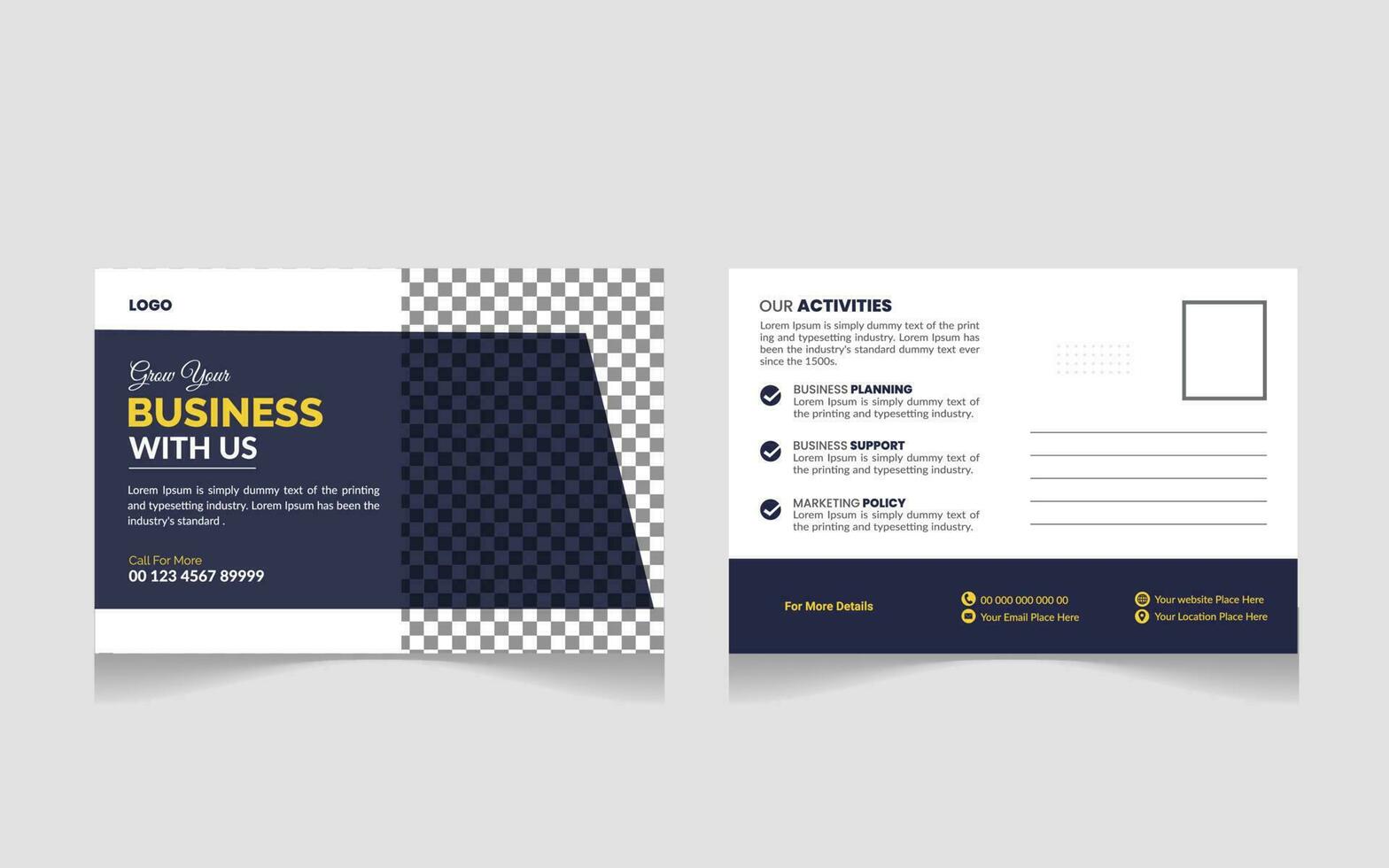 Modern and Simple Business Postcard or Postcard Template Pro Vector