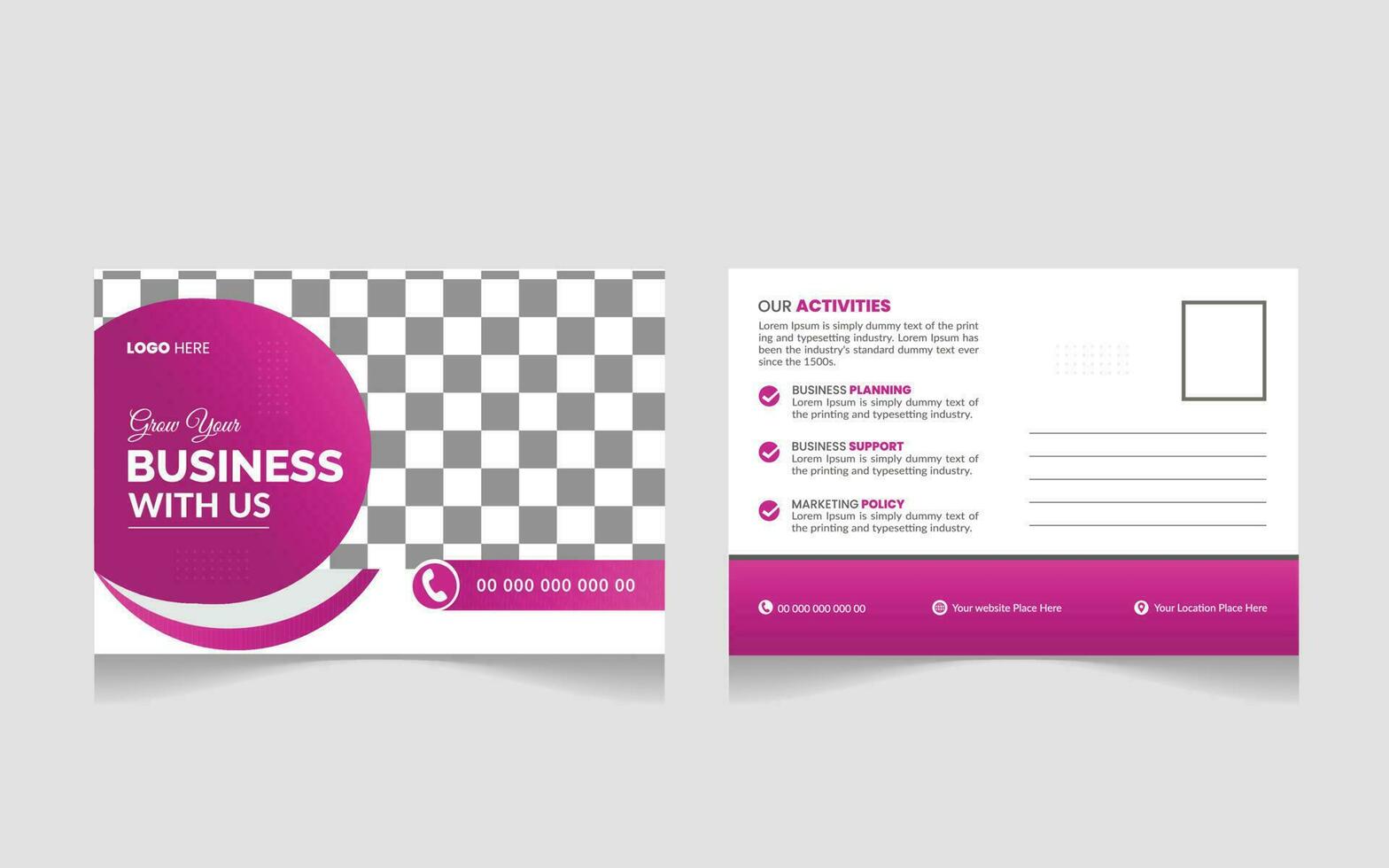 Modern and Simple Business Postcard or Postcard Template Pro Vector