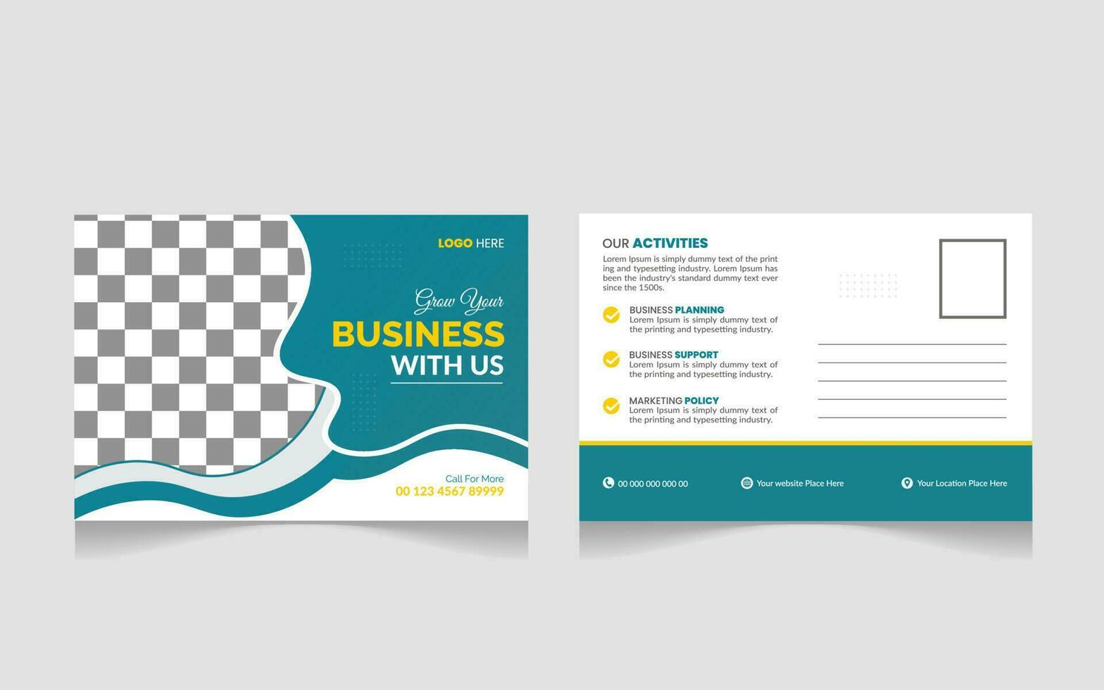 Modern and Simple Business Postcard or Postcard Template Pro Vector